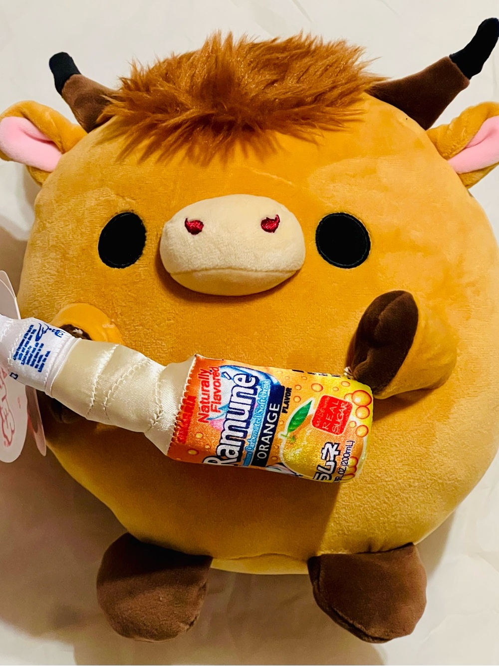 Zuru Snackles plush Cow Stuffed Animal with Brown Accents - Soft Huggable Toy